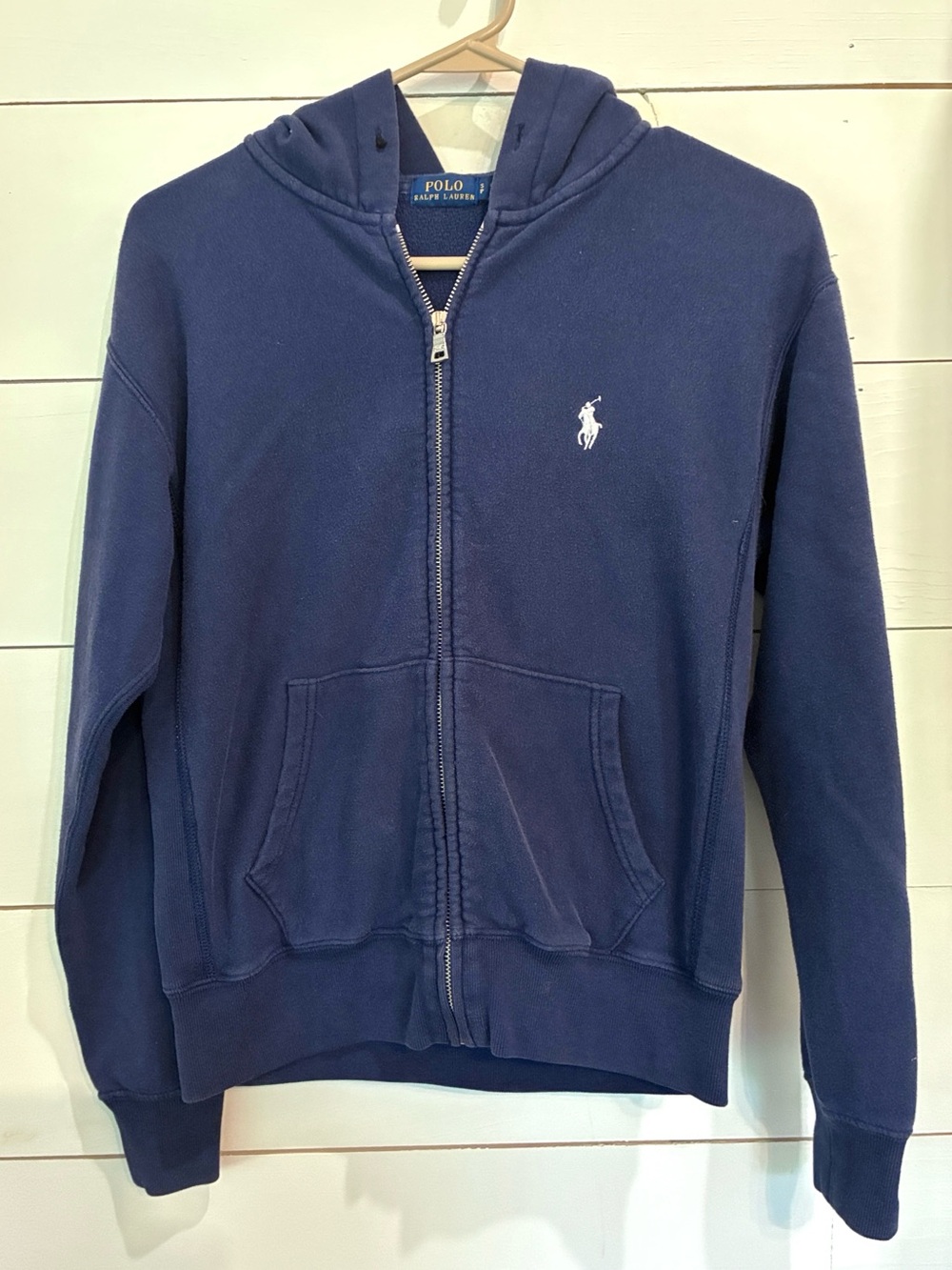Polo Ralph Lauren Navy Zip-Up Hoodie with Polo Logo Size Small